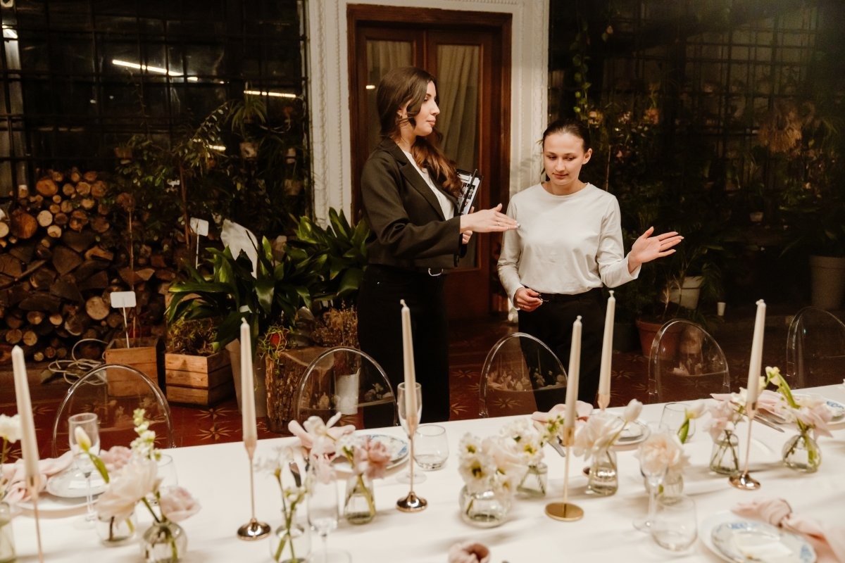venue staff preparing for an event
