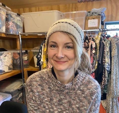 Headshot of volunteer Sue Noble smiling in the op-shop