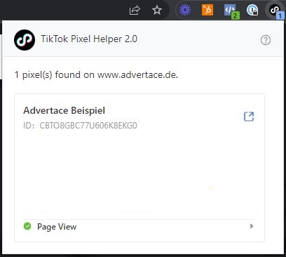 TikTok Pixel Helper in Google Chrome Addon Liste 