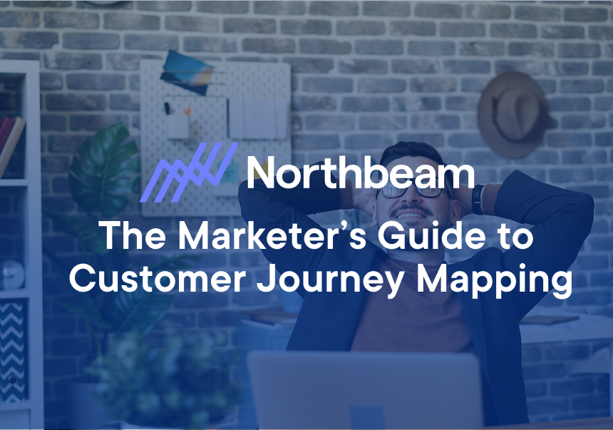 Northbeam presents a marketer’s guide to customer journey mapping, featuring a relaxed professional at a desk, symbolizing strategic planning and marketing success.