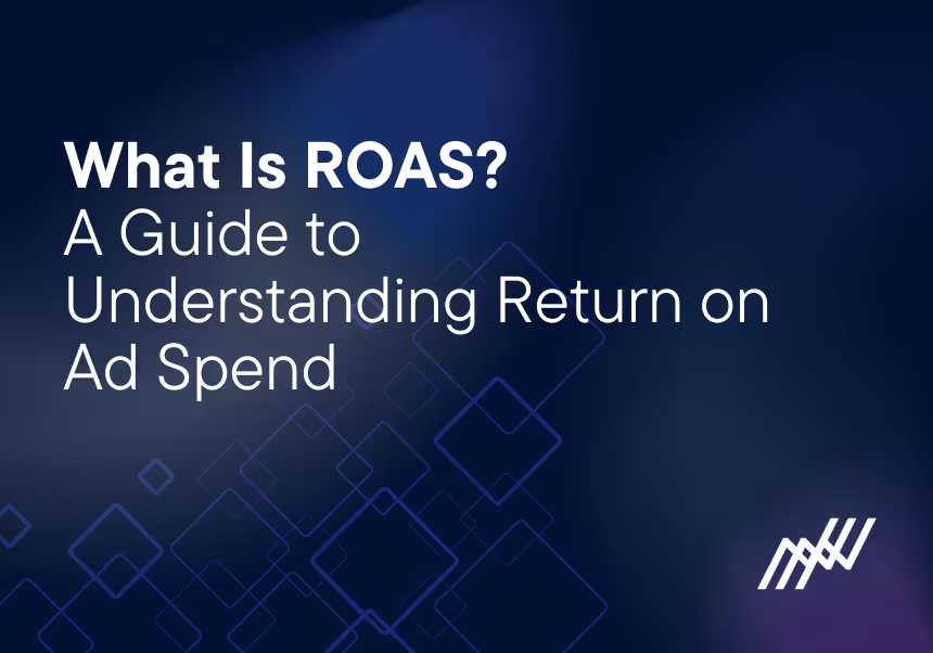 A futuristic cityscape with a glowing digital figure and a person studying analytics, symbolizing insights into Return on Ad Spend and mastering return on ad spend, with the Northbeam logo and text overlay.