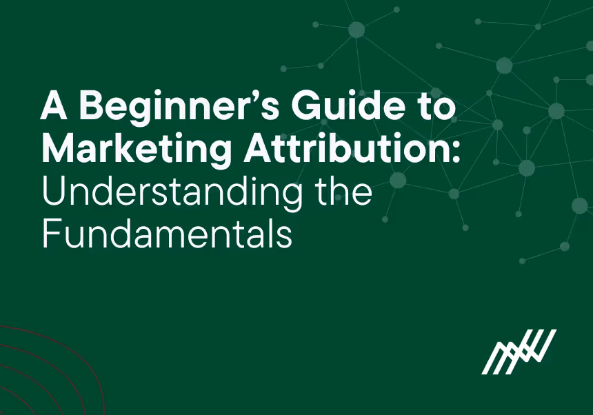 a vibrant digital marketing control room with gears, graphs, and data screens, illustrating insights from a beginner's guide to marketing attribution, with a Northbeam logo and overlay.