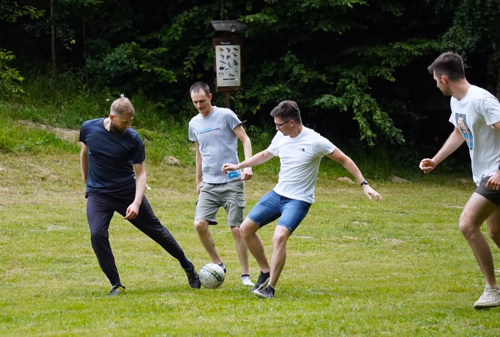 A photo of a football match