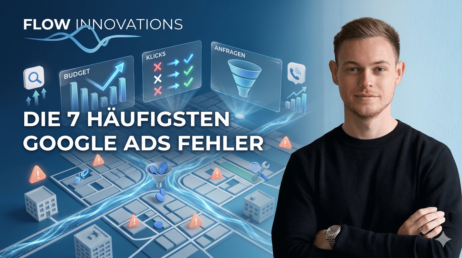Titelbild zum Artikel über die 7 häufigsten Google Ads Fehler