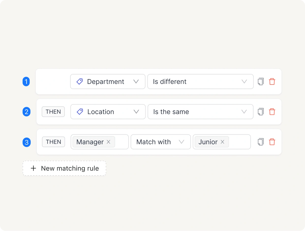 Connectez les membres à l'aide de règles de matching basées sur les profils