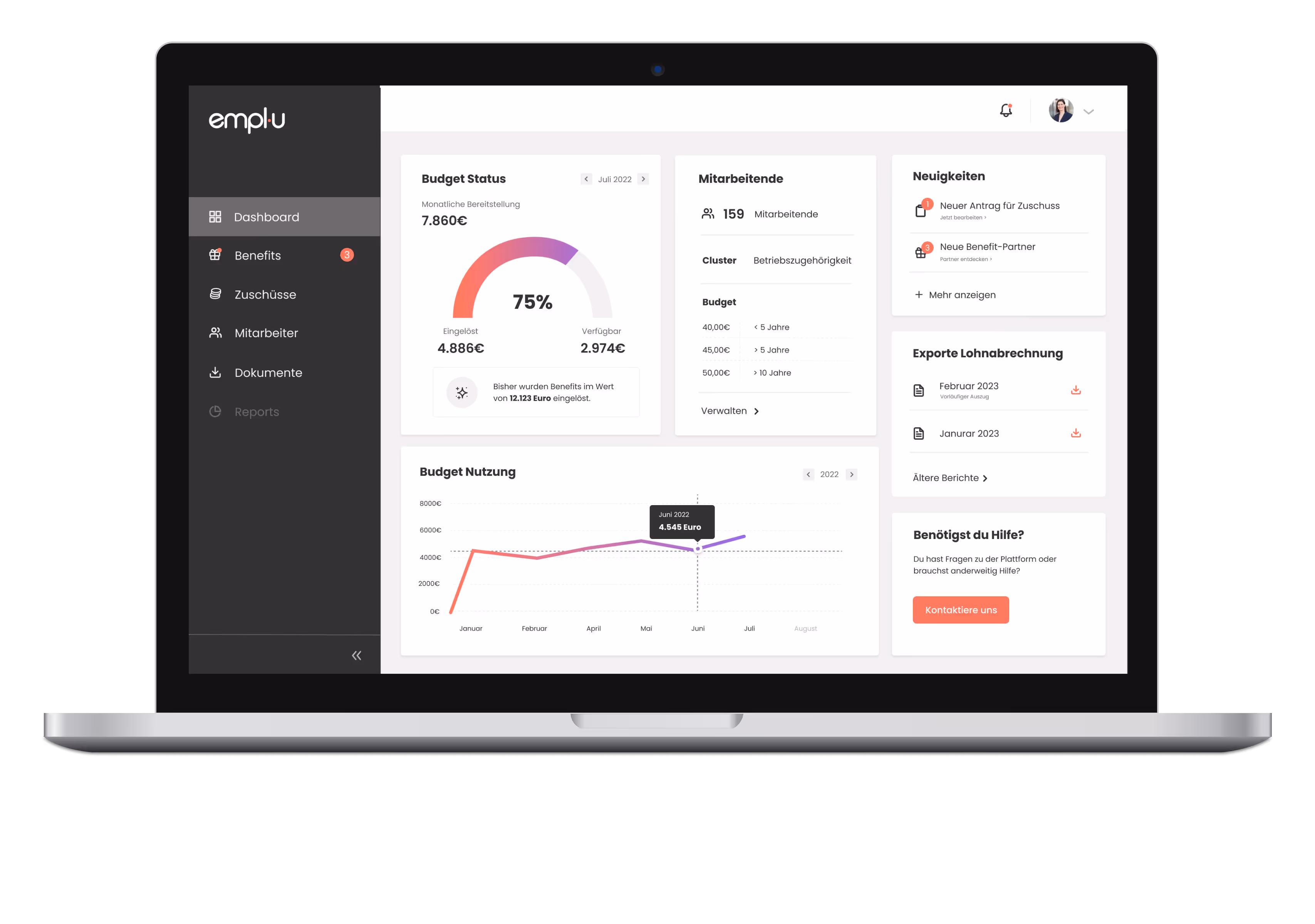 Benefitplattform Dashboard
