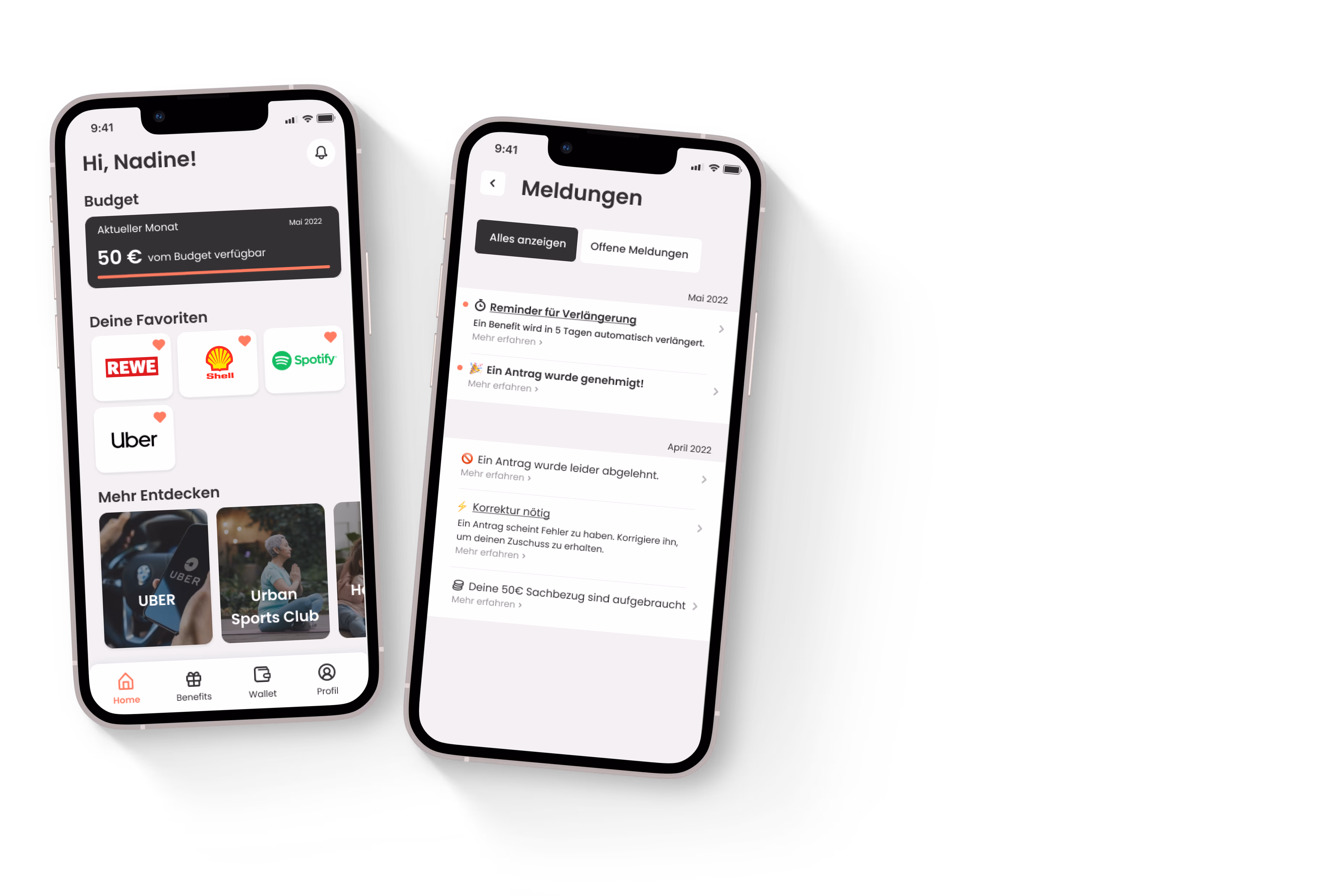 emplu App Profiloptionen