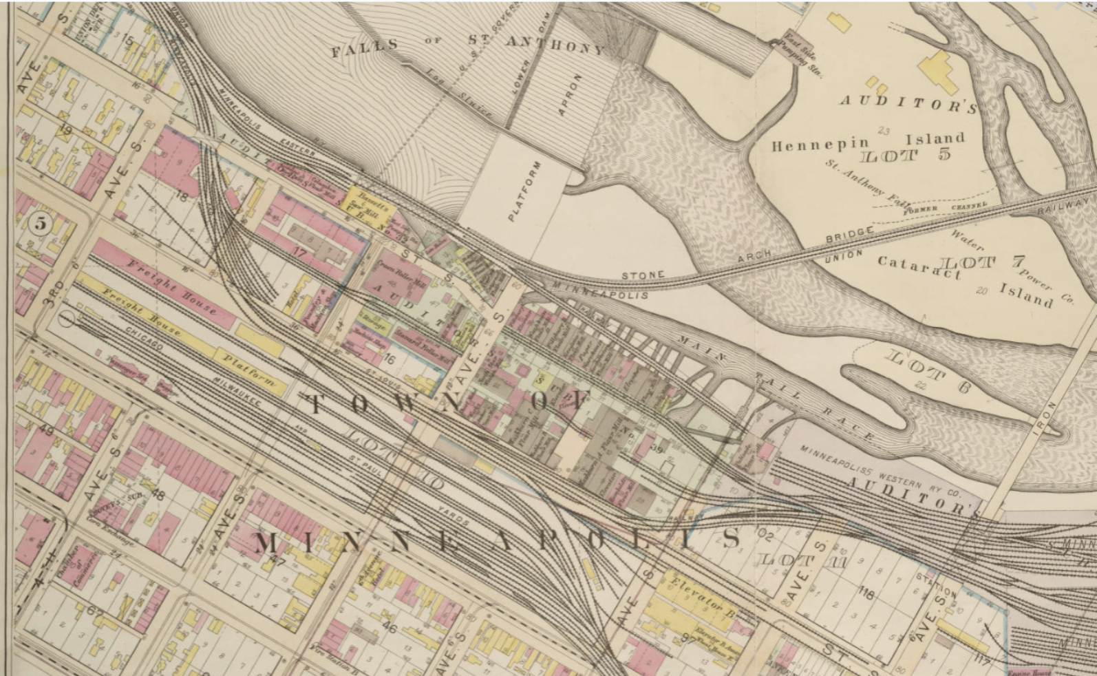 Vintage industrial district map illustration
