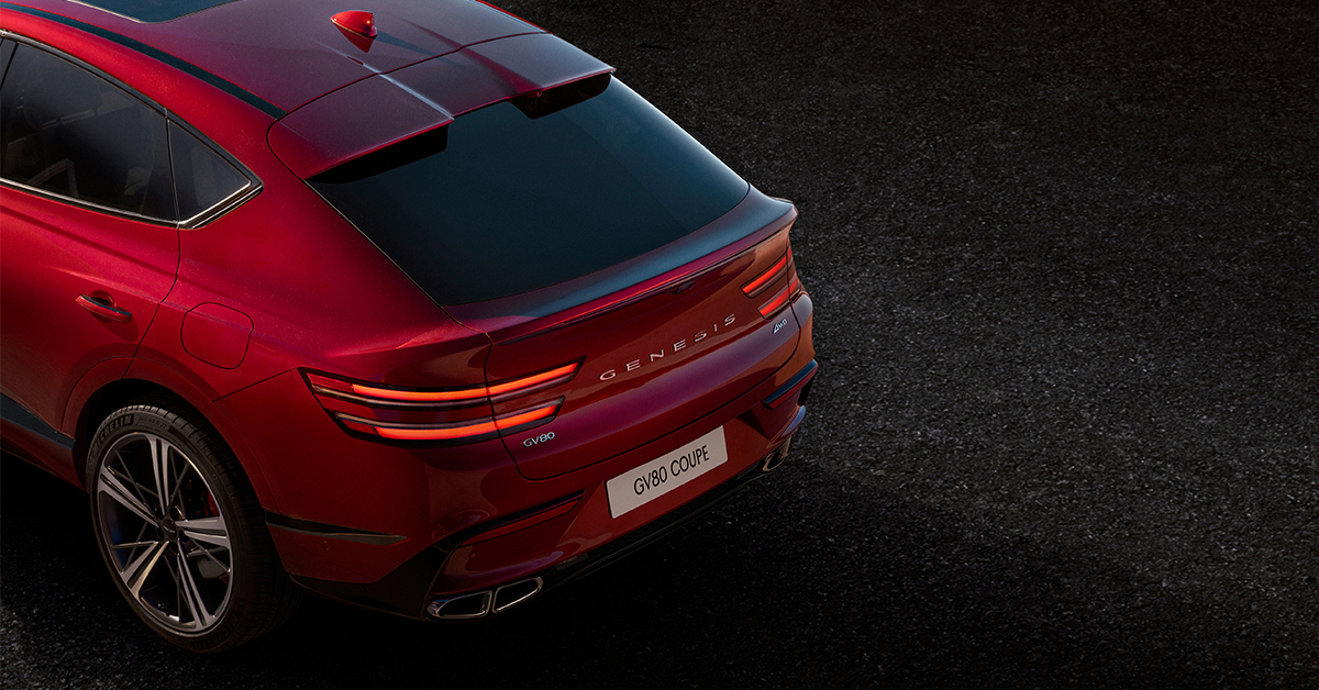Rear exterior view of the GV80 Coupe