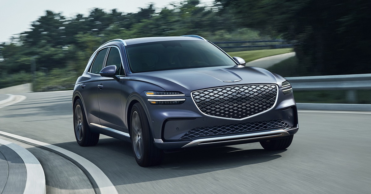 Front exterior view of the Genesis Electrified GV70