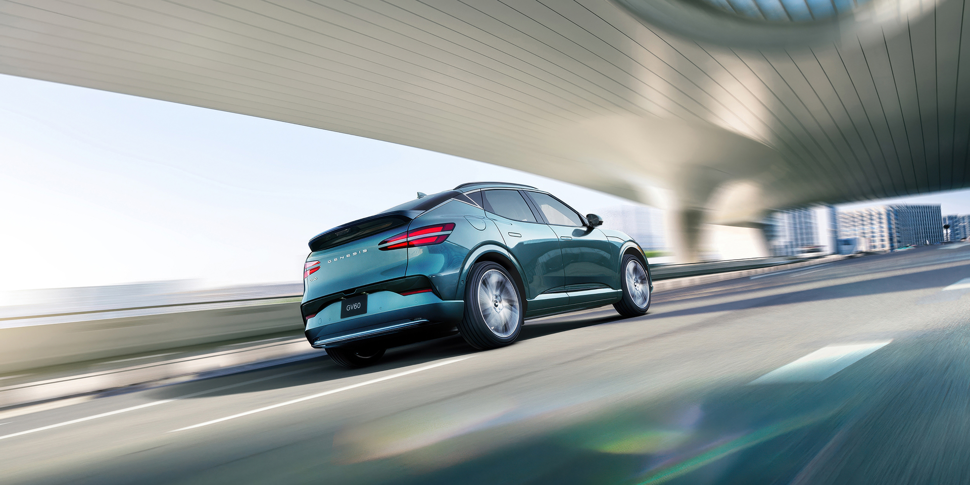 Close up view of GV60 left rear tail light