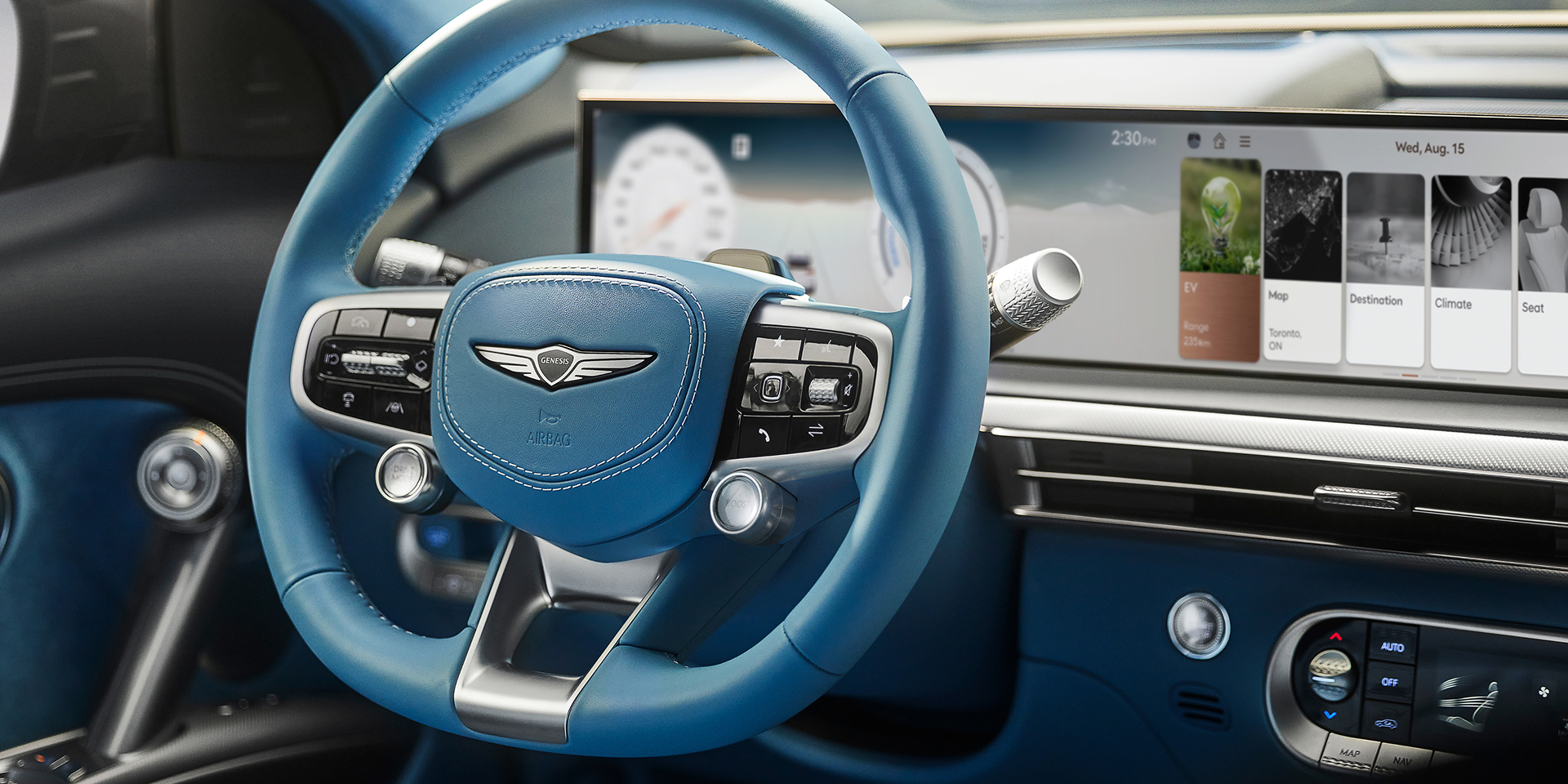 Man charging his GV60 on city street