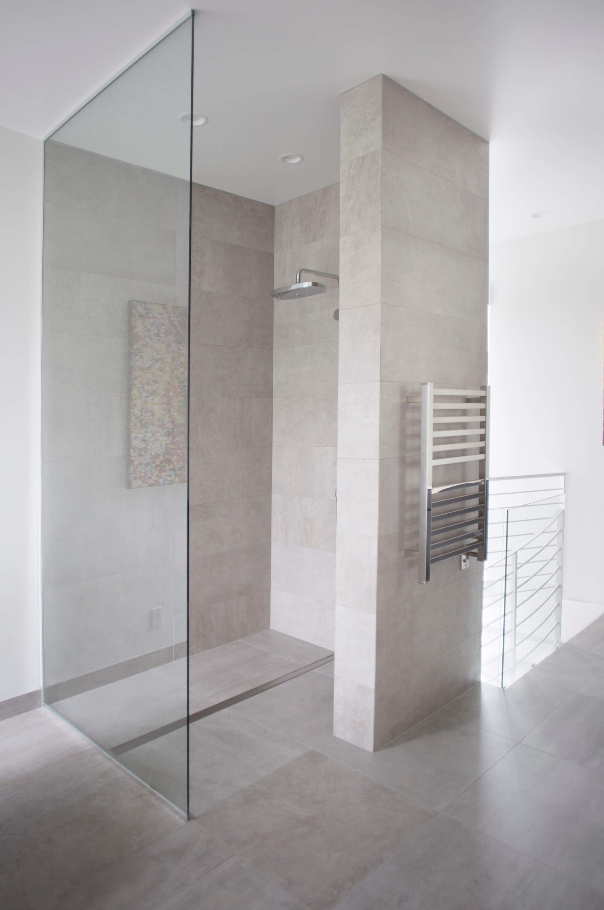 Light modern walk in shower