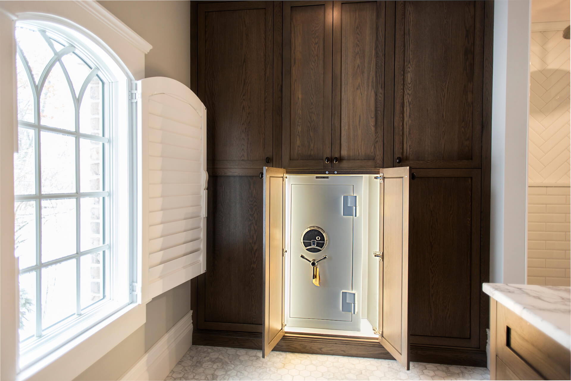Home Safe built in to cabinets