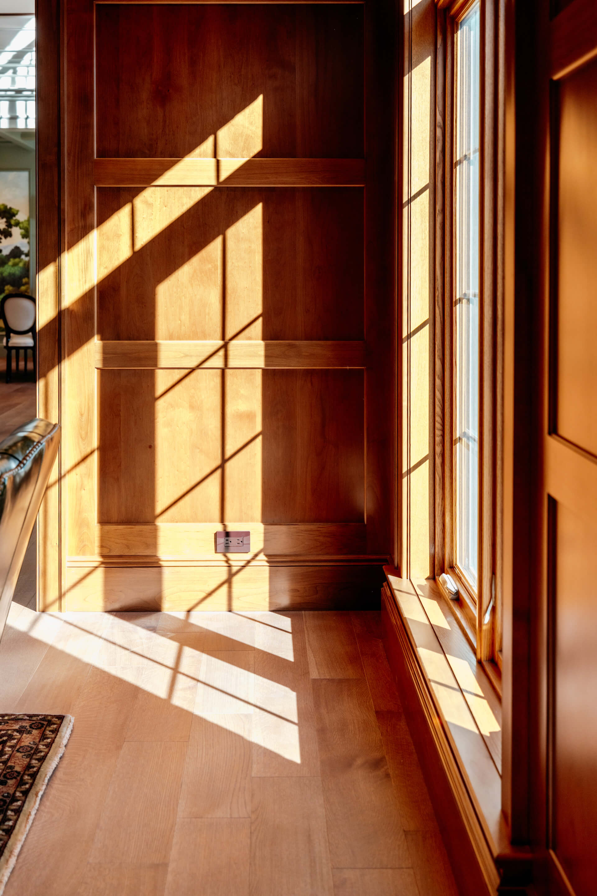 Window Light Cast on Wood Paneling