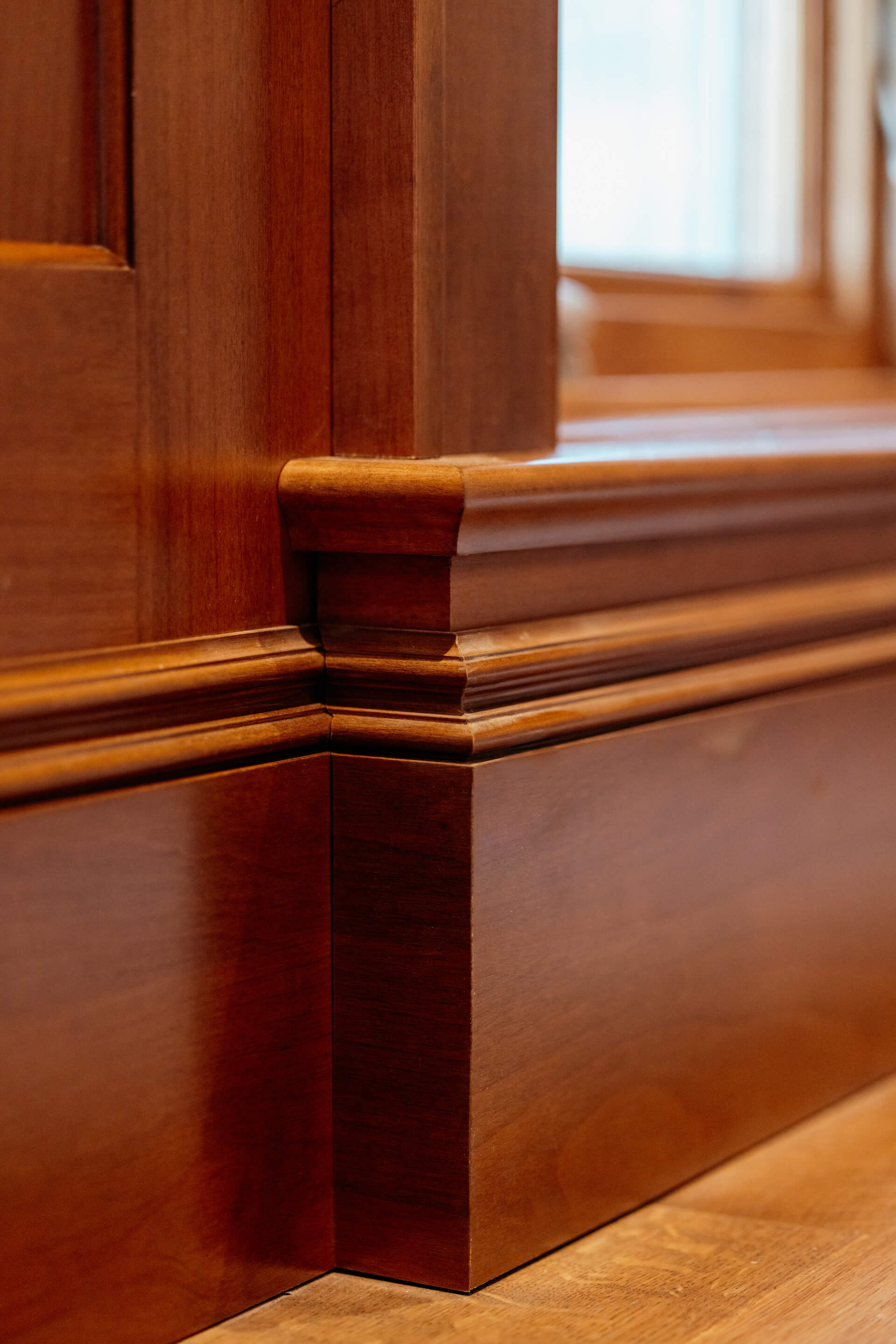 Ornate Stained Wood Baseboards