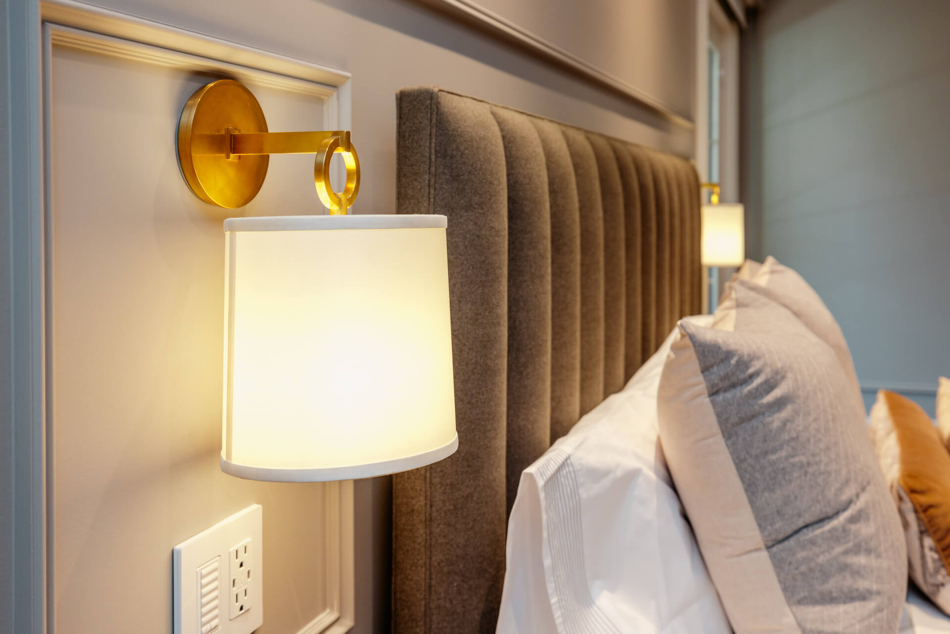 Headboard and Side Table Sconces