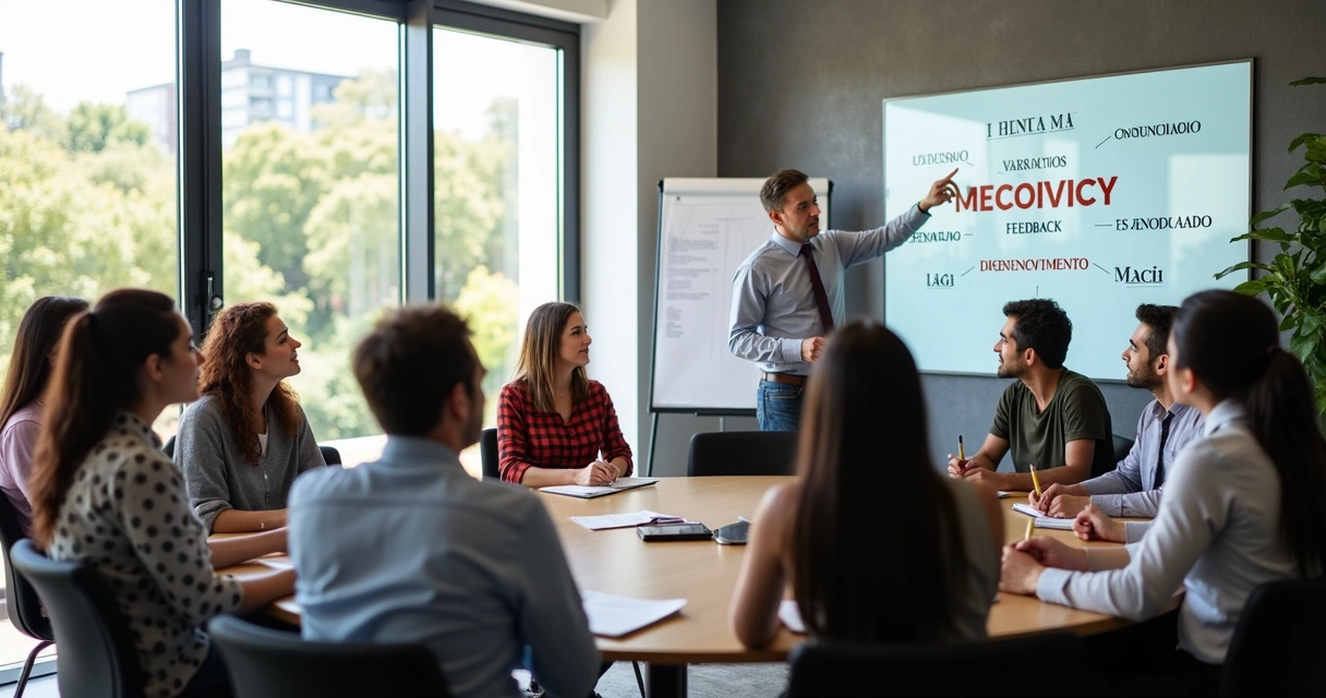 Profissionais participando de formação de liderança