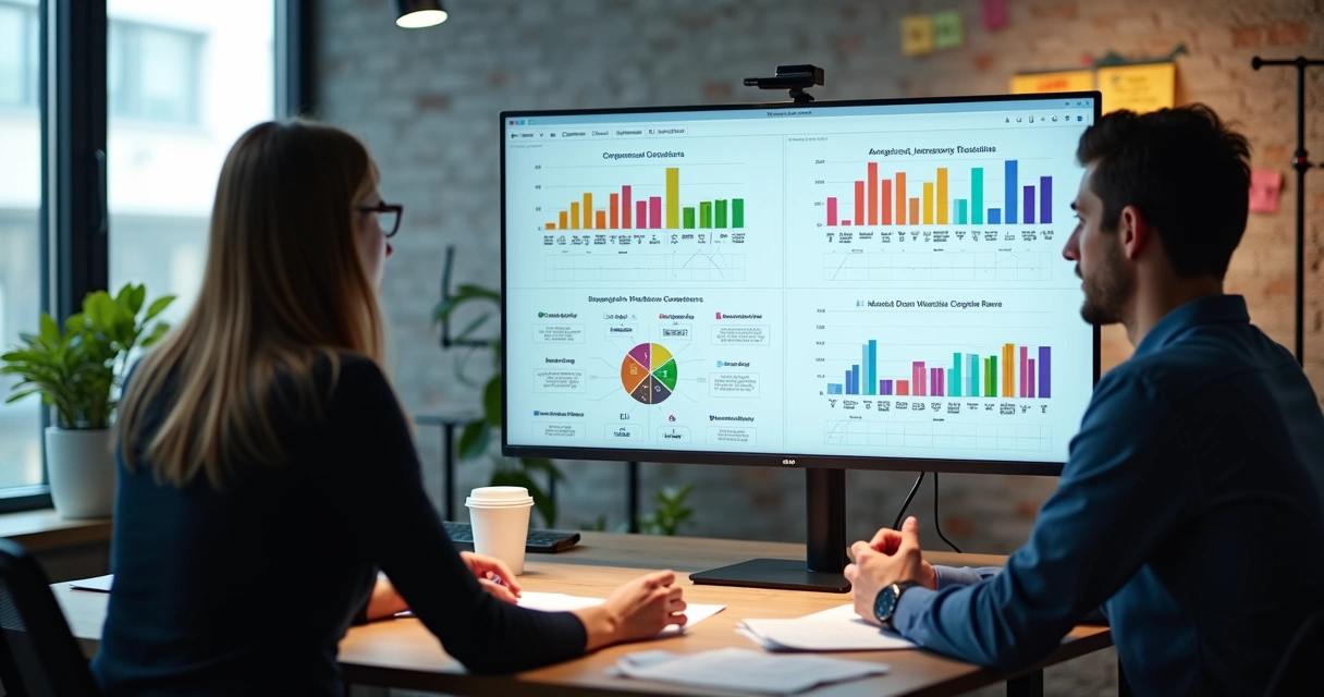 Análise de dados em computador com gráficos de pessoas