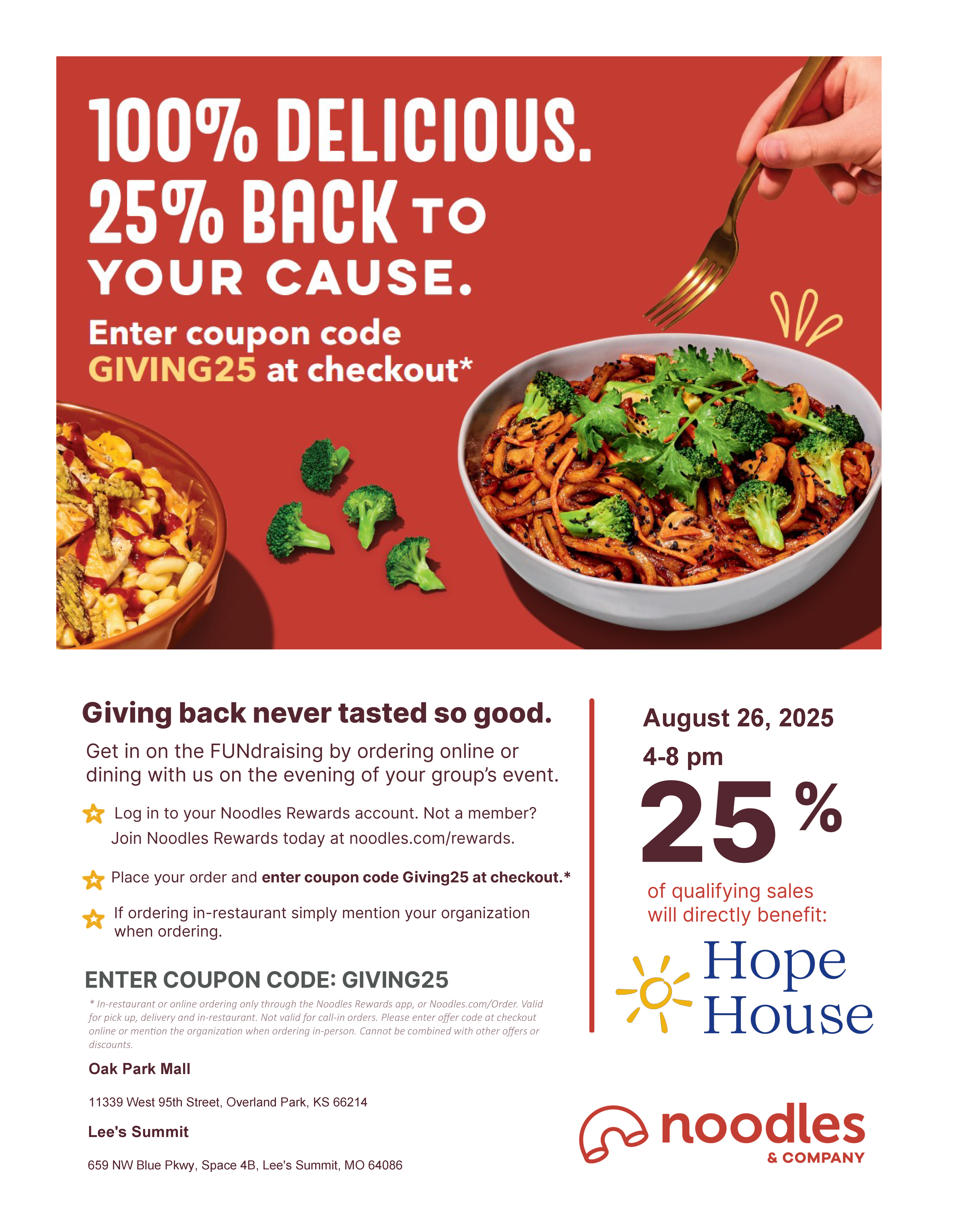 Noodles & Company Give Back Night