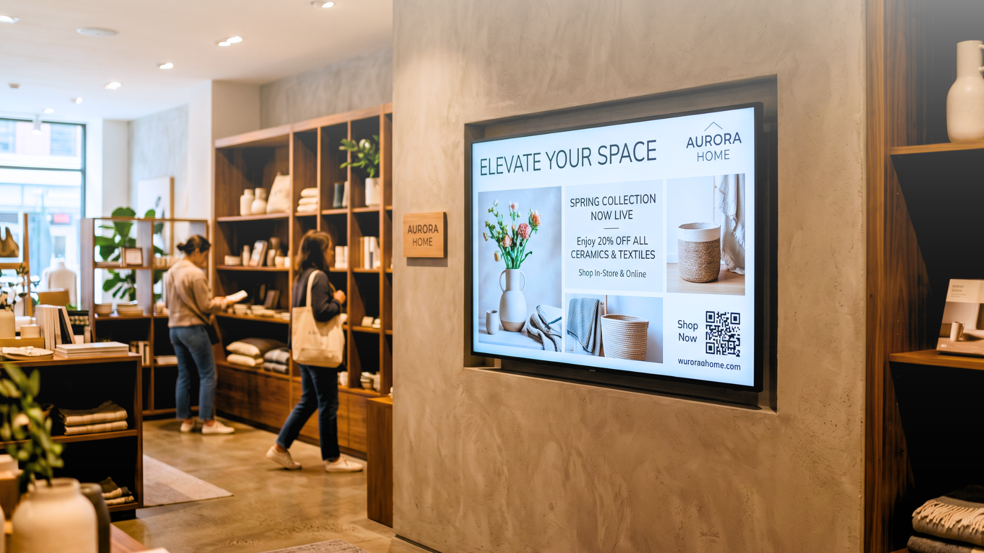 Digital signage kiosk displaying real-time product offers and prices in a retail pharmacy