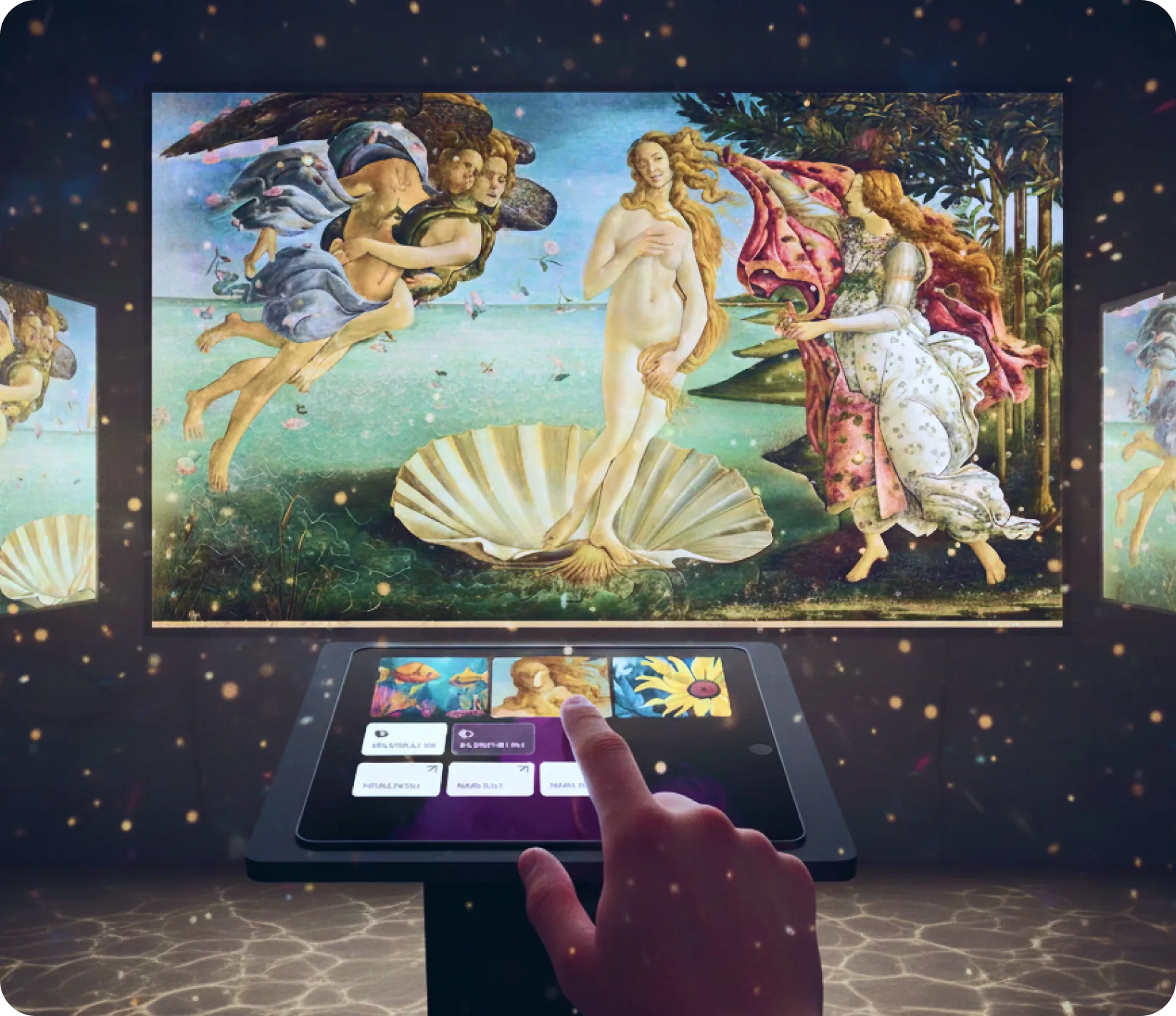 Multi-device sync on AV control system touchscreen display