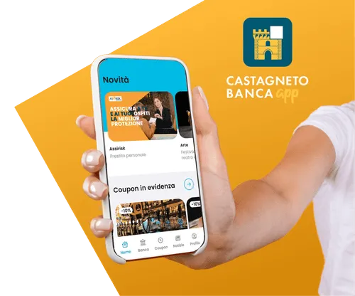 Castagneto Banca mobile app home screen