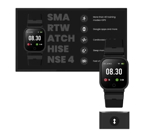 Lift and learn example with a smartwatch and a display