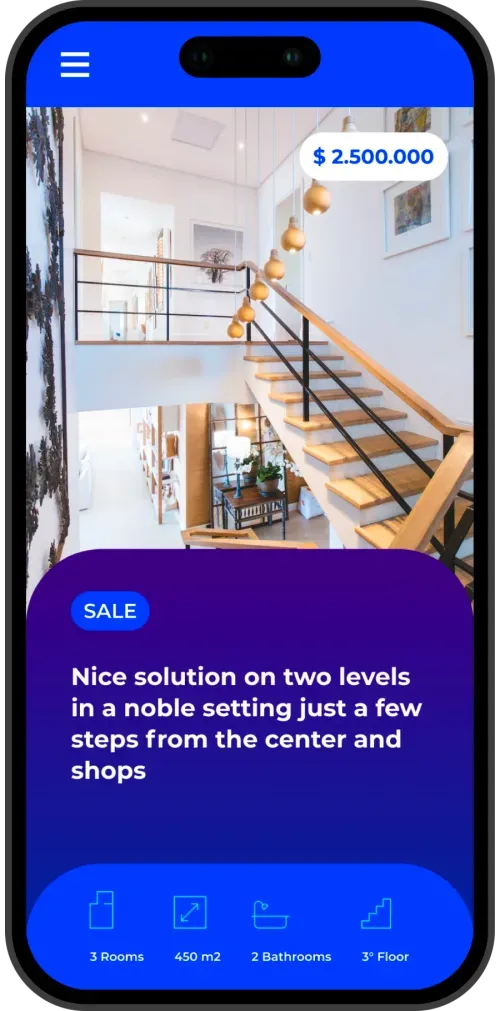 Property listing displayed in the Livesignage real estate web app