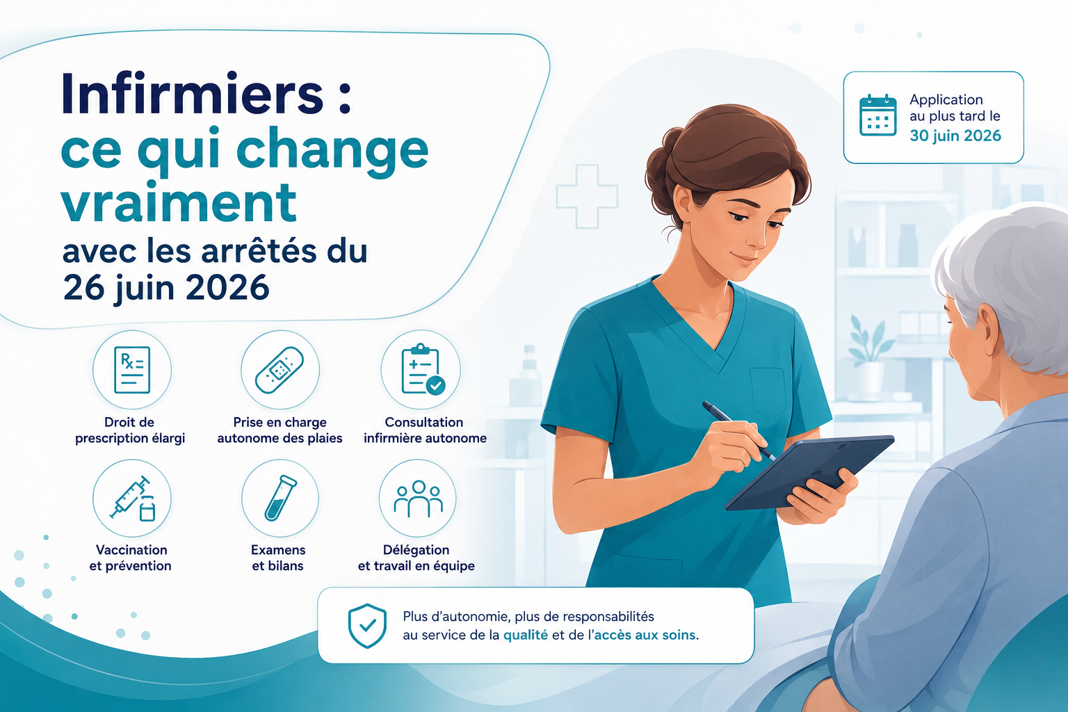 infirmiere en train de prescrire