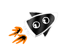Handdrawn spaceship illustration