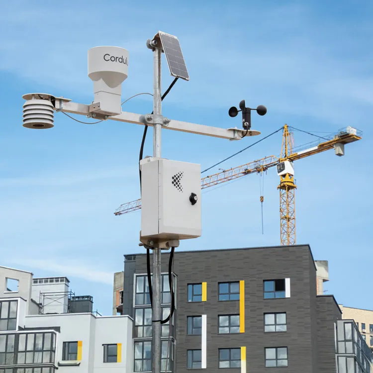 Cordulus construction weather station on a construction site