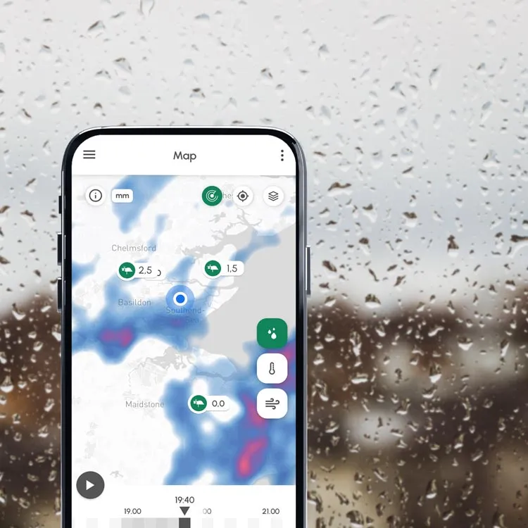 Cordulus construction vejr-app'ens AI-forstærkede regnradar