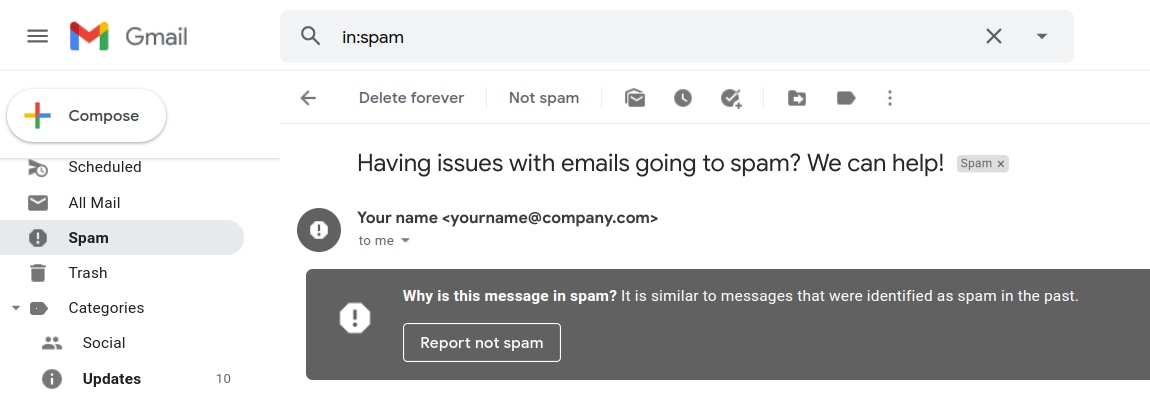 Email Spam Test Process