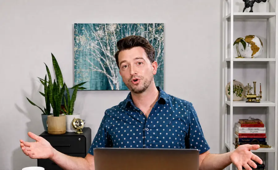 Timothy Moser at his desk