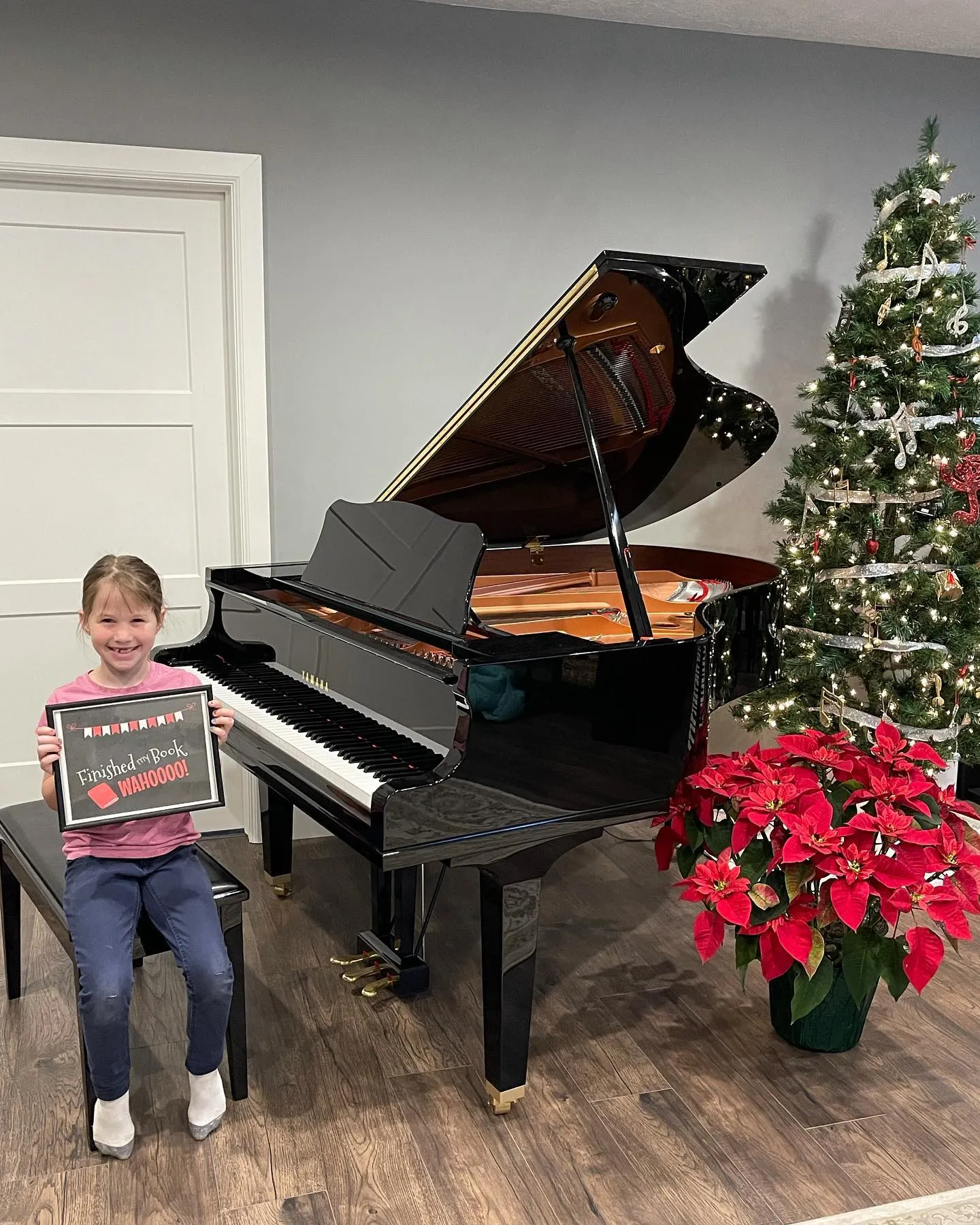 young student at piano
