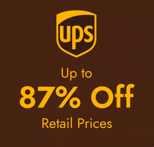 UPS, up to 87% off retail prices