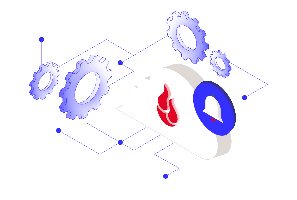 Illustration representing secure, high-speed data migration between cloud storage systems.