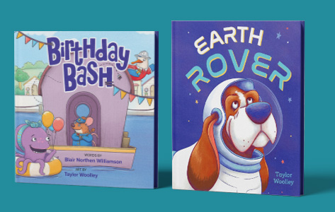 book covers of Birthday Bash and Earth Rover