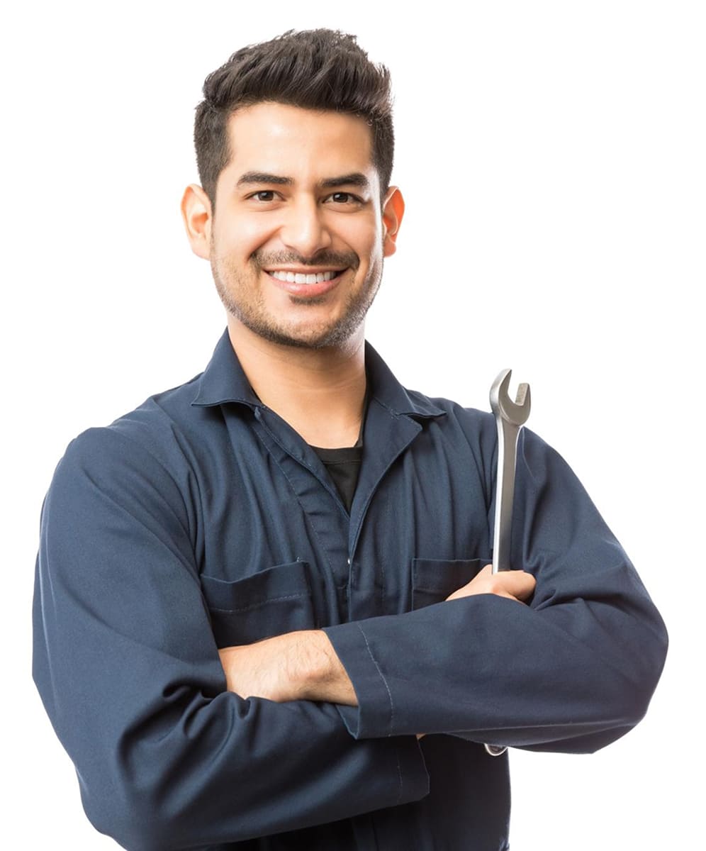 mechanic holding a spanner