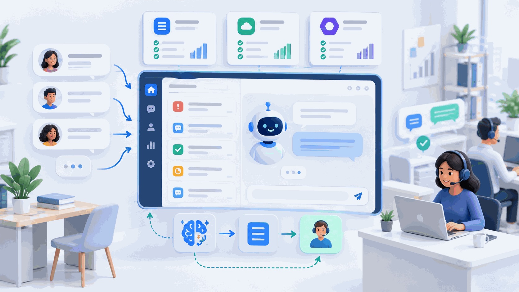illustration helpdesk IA
