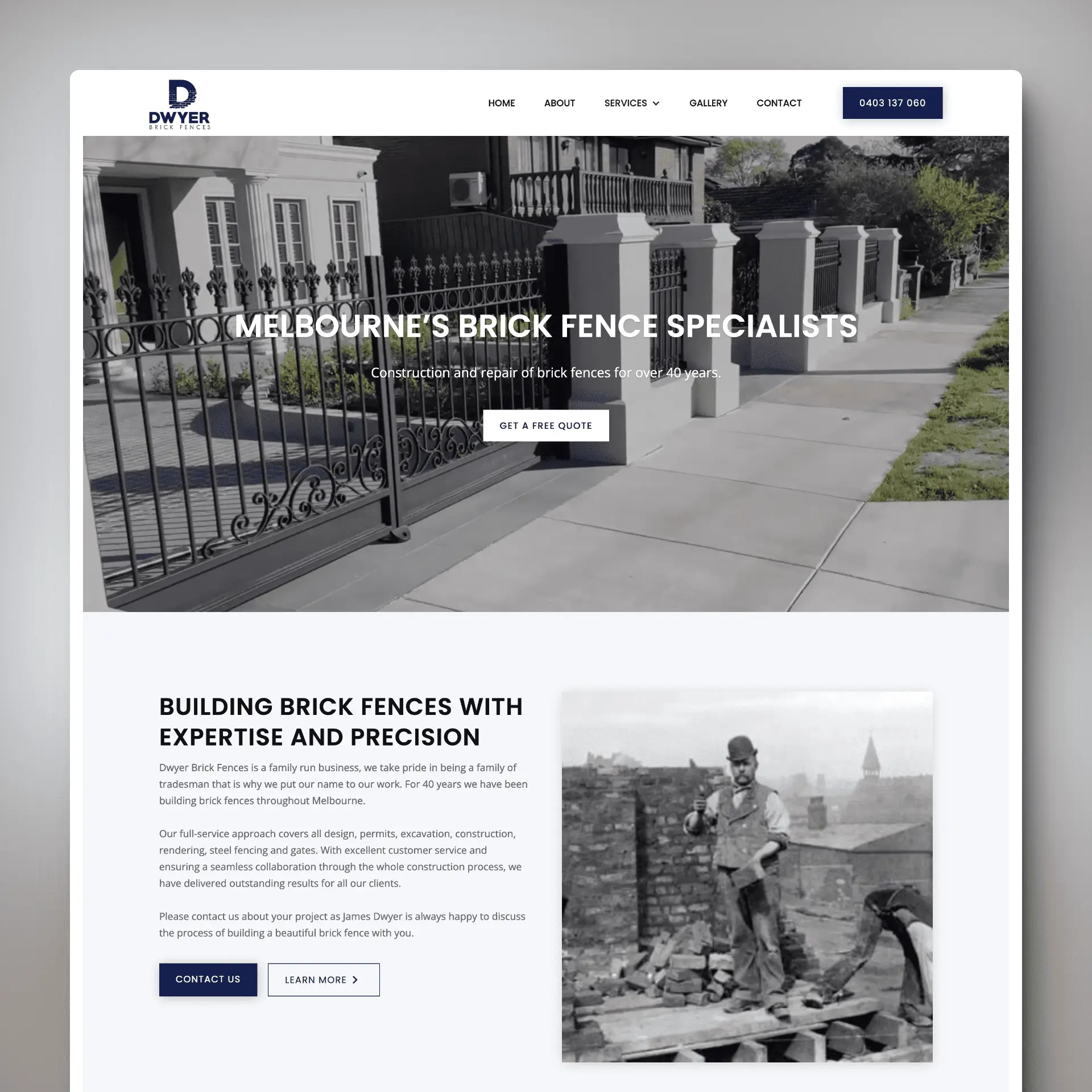 Website Design screenshot Melbourne