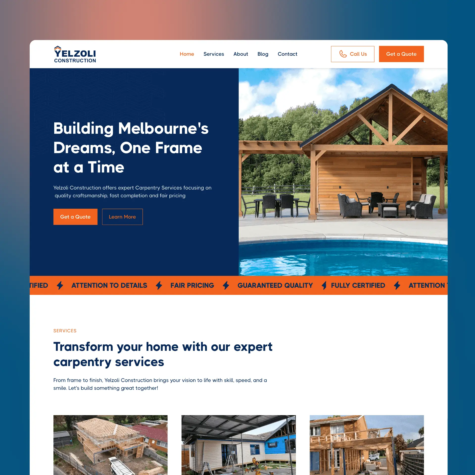 Website Design screenshot Melbourne
