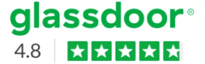 Glassdoor logo with 4.8 stars out of five