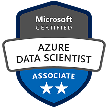 Microsoft Certified Azure Data Scientist Associate badge with two stars.