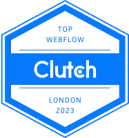 Clutch TOP webflow london 2023 logo