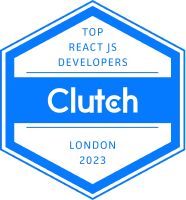 Clutch top react JS DEVELOPERS london 2023 logo