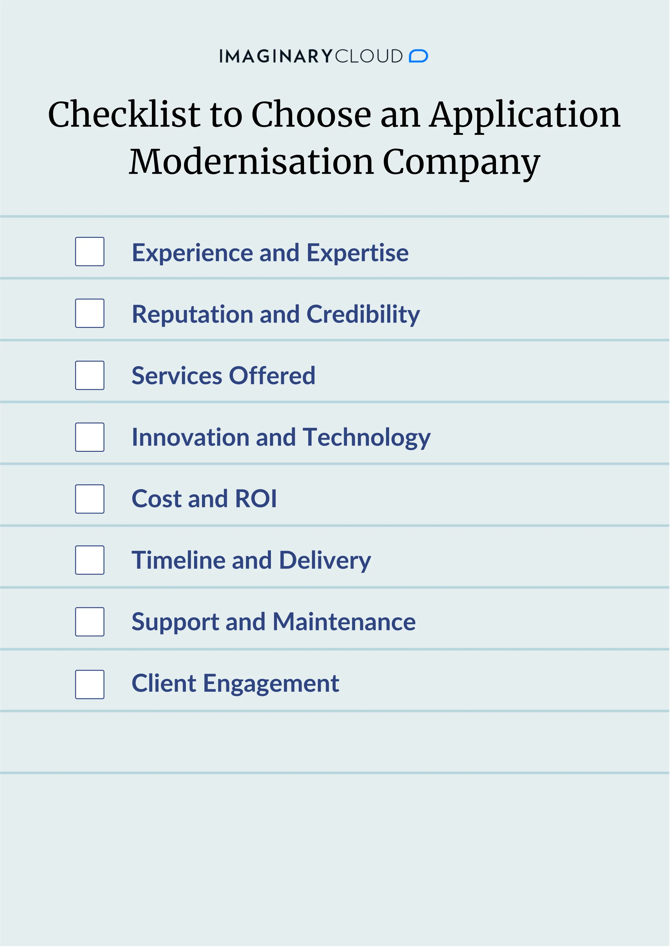 Checklist to Choose an Application Modernisation Company