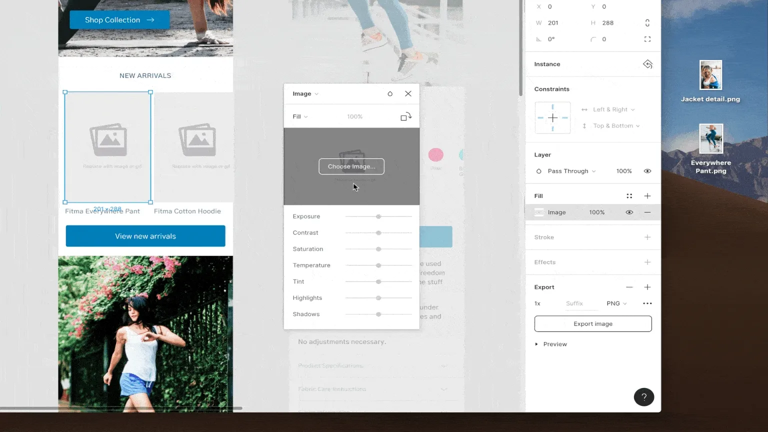 Gif showing Figma's interface and how it works.