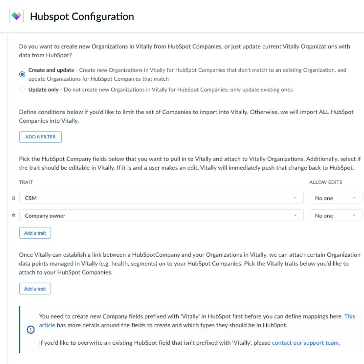 Vitally Integration Screenshot